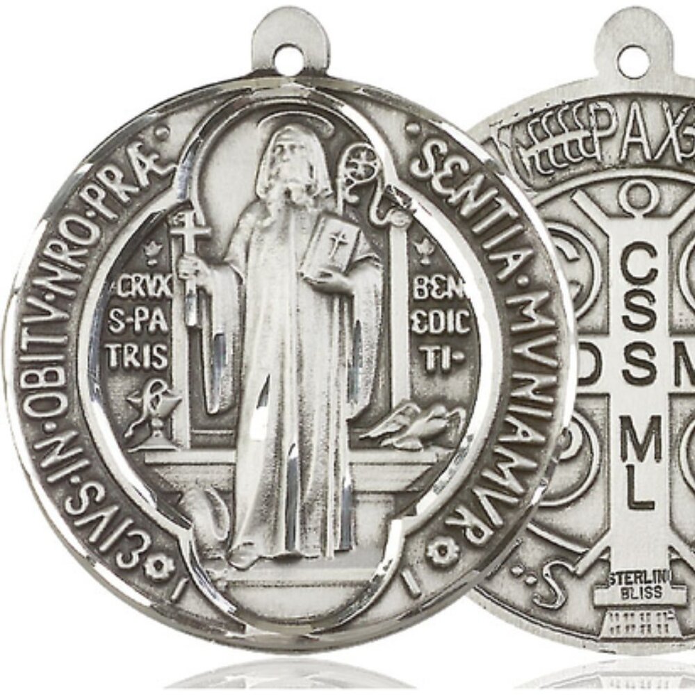 Sterling Silver St Benedict Medal. - Picture 3 of 3